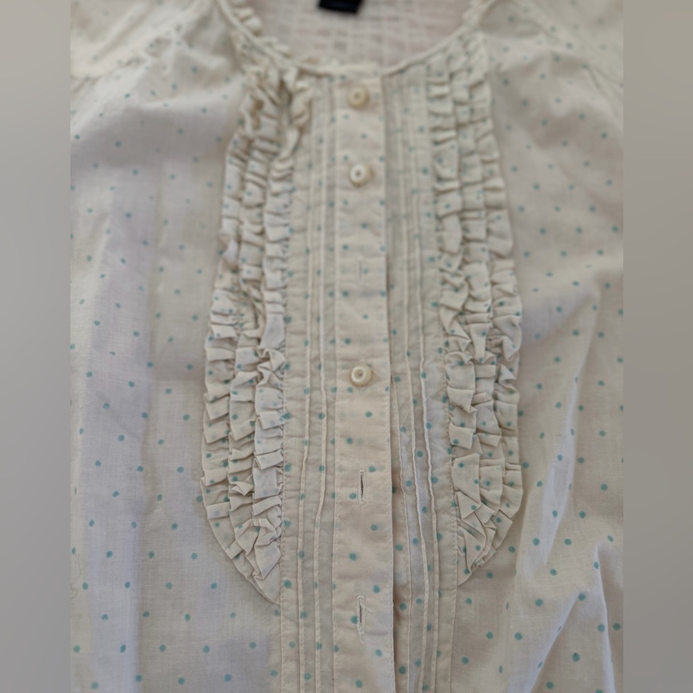 Marc Jacobs Cream Ruffled Blouse - Picture 2 of 9